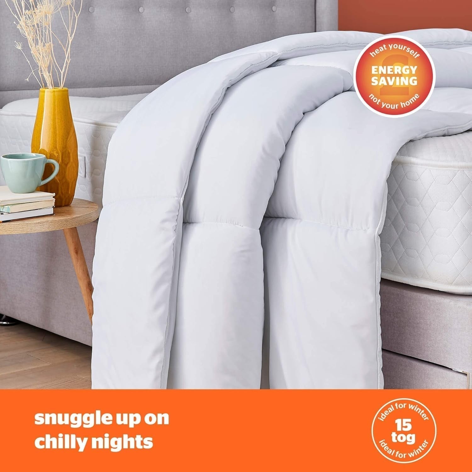 Silentnight so Snug 534222GE Dyne til kingsize seng, 15 tog, varm, hyggelig, tyk, allergivenlig og kan maskinvaskes, hvid, king size seng dyner og dyner Naty Shop