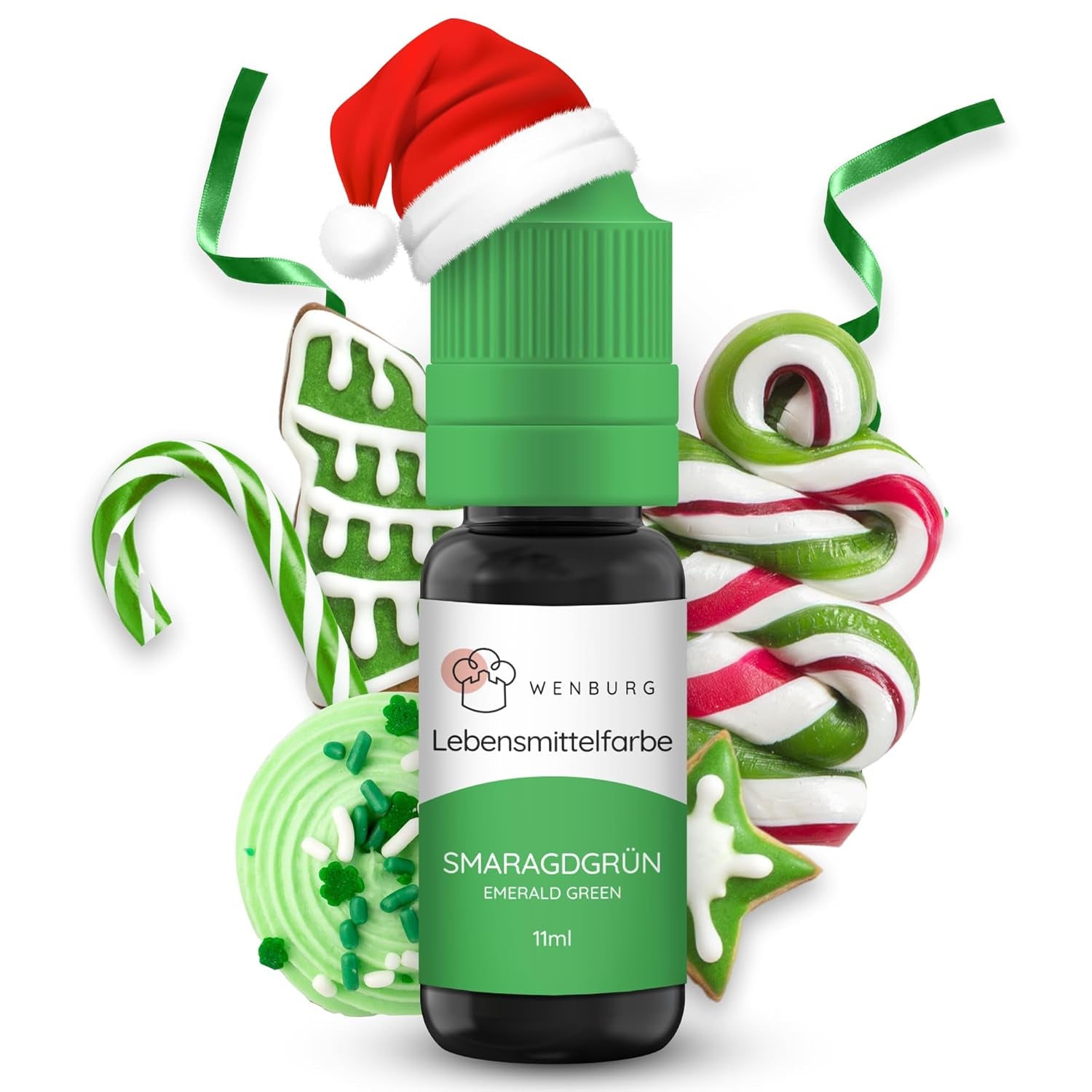 Wenburg madfarve, glitter, 11 ml, koncentreret, fremstillet i EU, flydende. Til farvning af dej, drikkevarer, smagsstoffer, slim - guldglimmer madfarve - guldkagefarvning - guldglimmer
