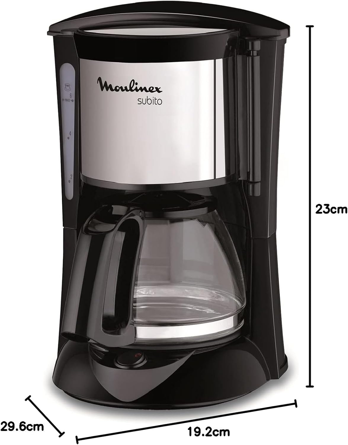 FG150813 Subito kaffemaskine, 6 kopper, Sort/rustfrit stål