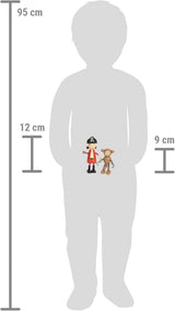 Små fods fleksible piratdukker i træ, 5 pirater og 1 abe, detaljerede og fleksible, 3+, 12412