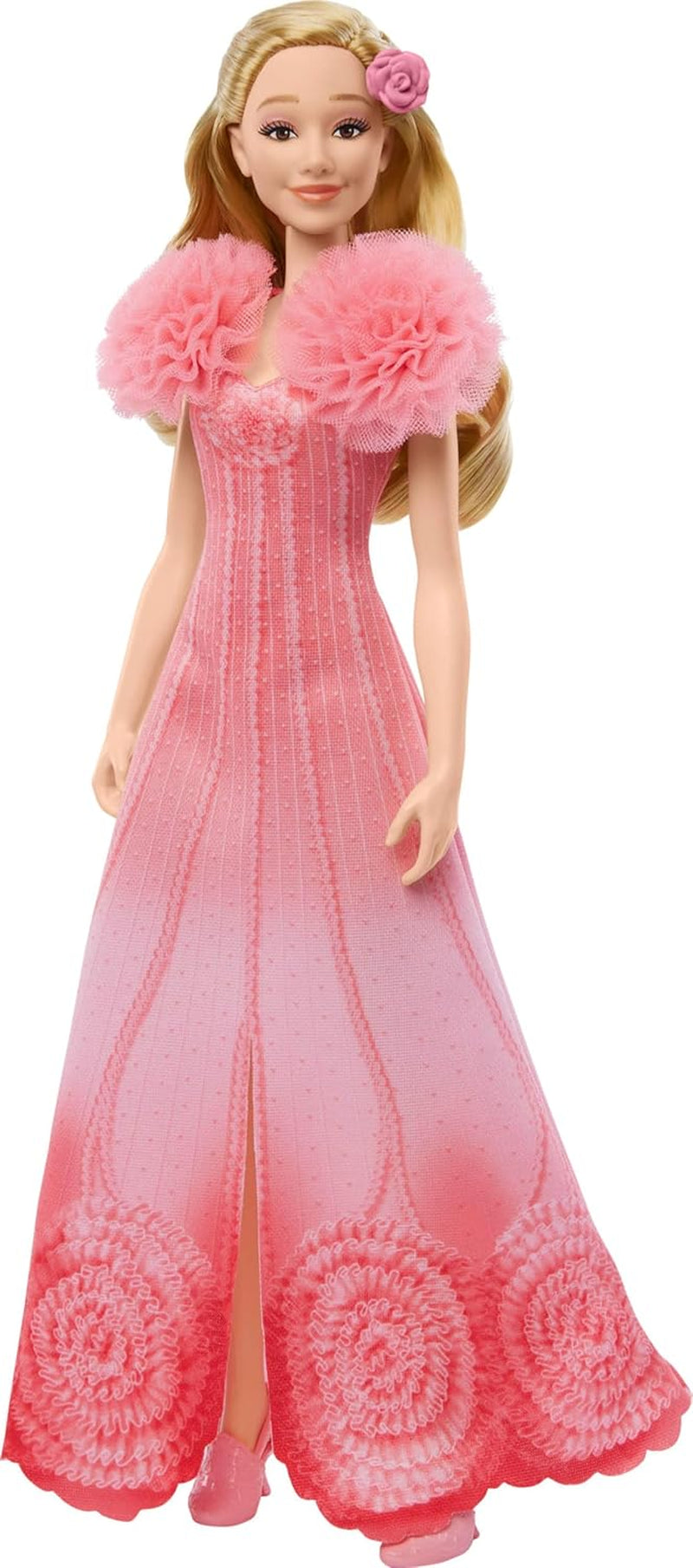 Mattel Glinda fra Wicked and Accessories Artikuleret film-inspireret dukke med aftageligt outfit Sings Loved by Us JLG49 Pink