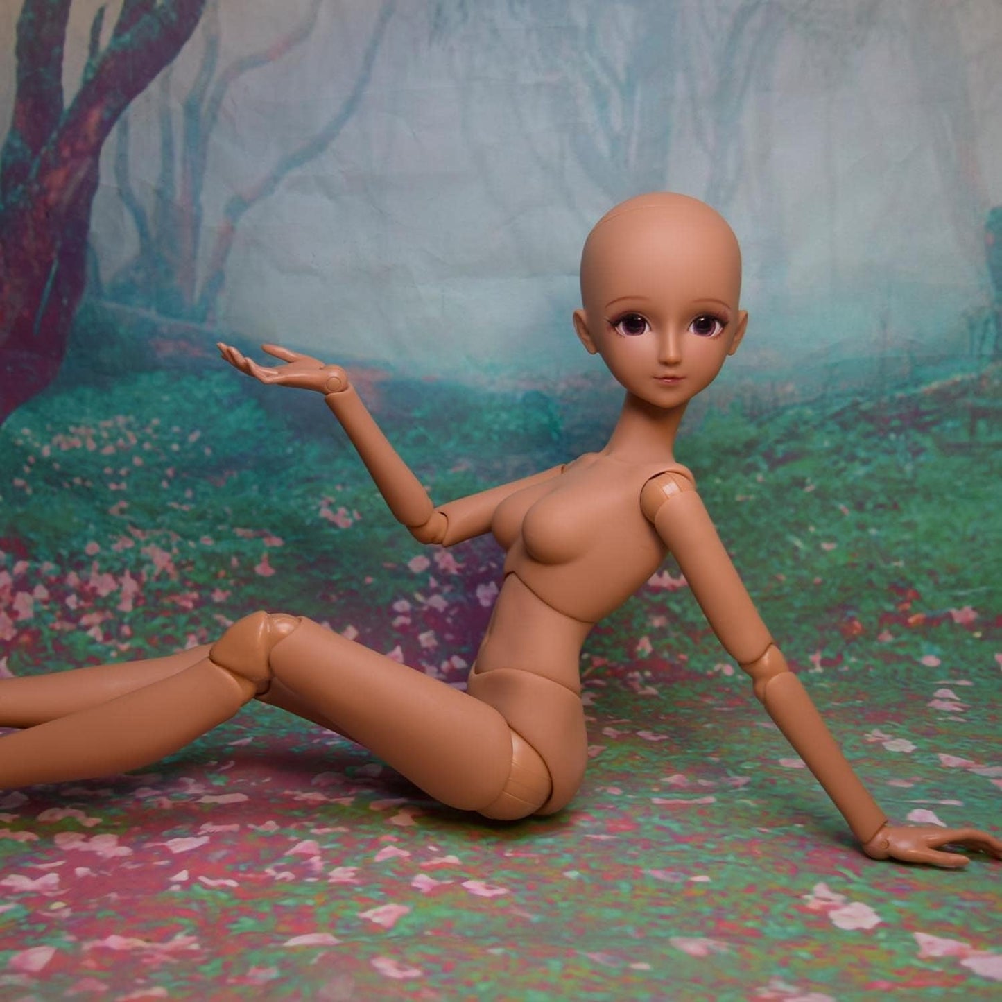 1/3 BJD dukke sort brun hud dukke krop 60 cm 24 tommer kugleled SD dukker Bevægelige led PVC DIY (Alexia)
