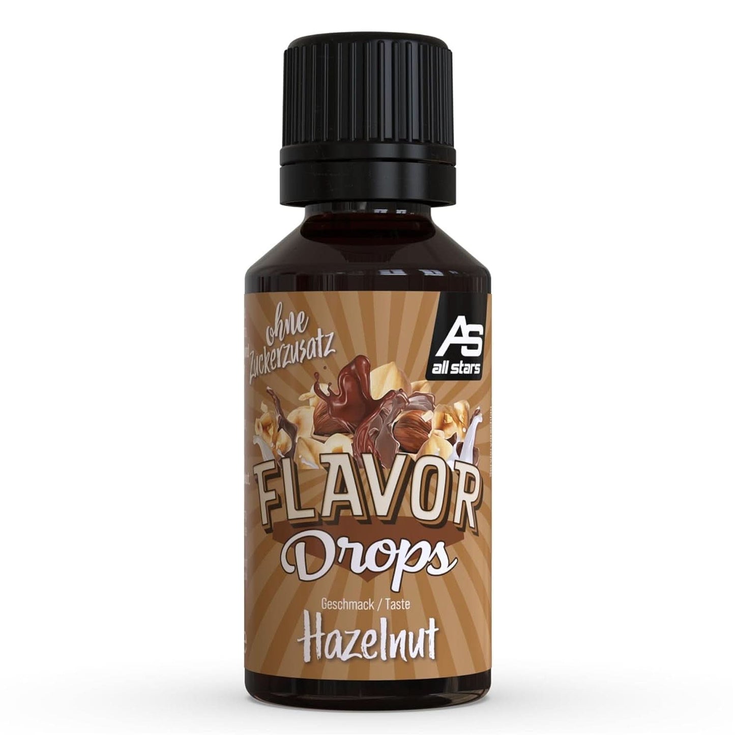 ALL STARS Flavor Drops, Flavored drops uden tilsat sukker og uden kalorier - Sødme og smag til mad, 30 ml Sweeteners Naty Shop Hasselnut 30 ml