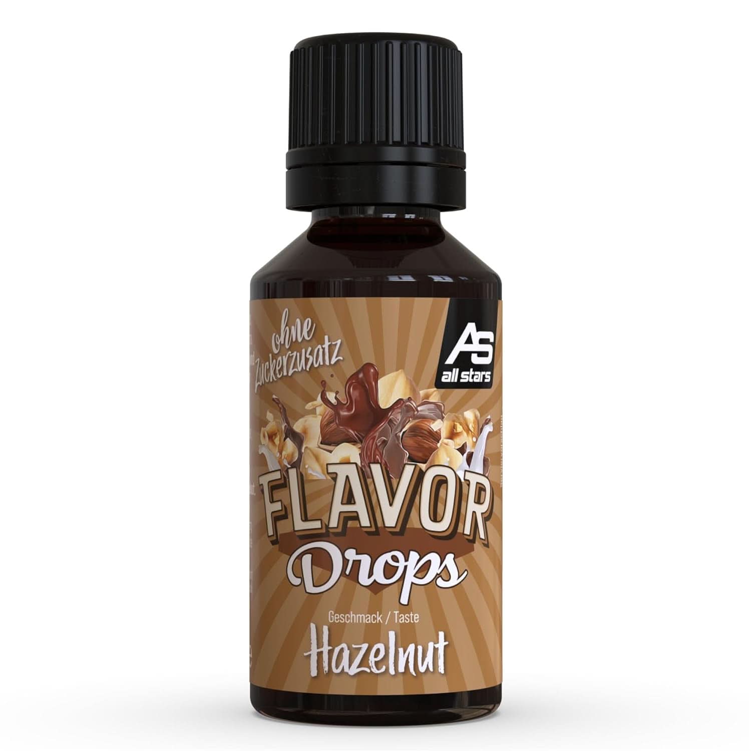 ALL STARS Flavor Drops, Flavored drops uden tilsat sukker og uden kalorier - Sødme og smag til mad, 30 ml Sweeteners Naty Shop Hasselnut 30 ml