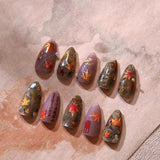 JMEOWIO 3D Nagelsticker Herbst Nail Art Sticker Selbstklebend Nagelaufkleber 5D Stereoskopisk Ahornblatt Erntedankfest Dekoration Nageldesign Tilbehør 1 Blatt