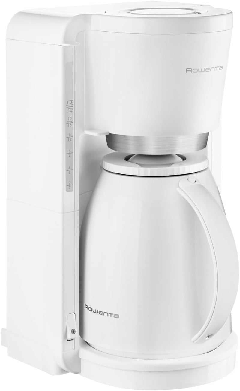 Rowenta Adagio Filter Espressomaskine, Termokande i rustfrit stål, Holder kaffen varm i op til 4 timer, Kapacitet på 10-15 kopper, 1,25 L Kapacitet, Aftagelig filterkurv, Autosluk, Sort, CT3818