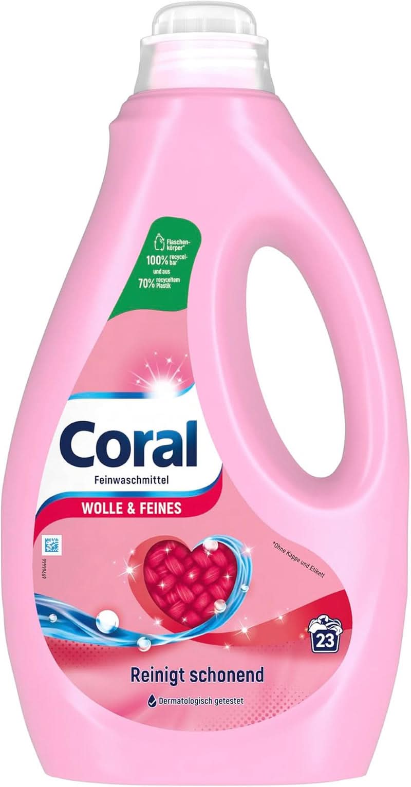 Coral sart flydende vaskemiddel til uld og fint vasketøj, 23 vaske, 1,15 liter Vaskemidler Naty Shop 1,15 liter
