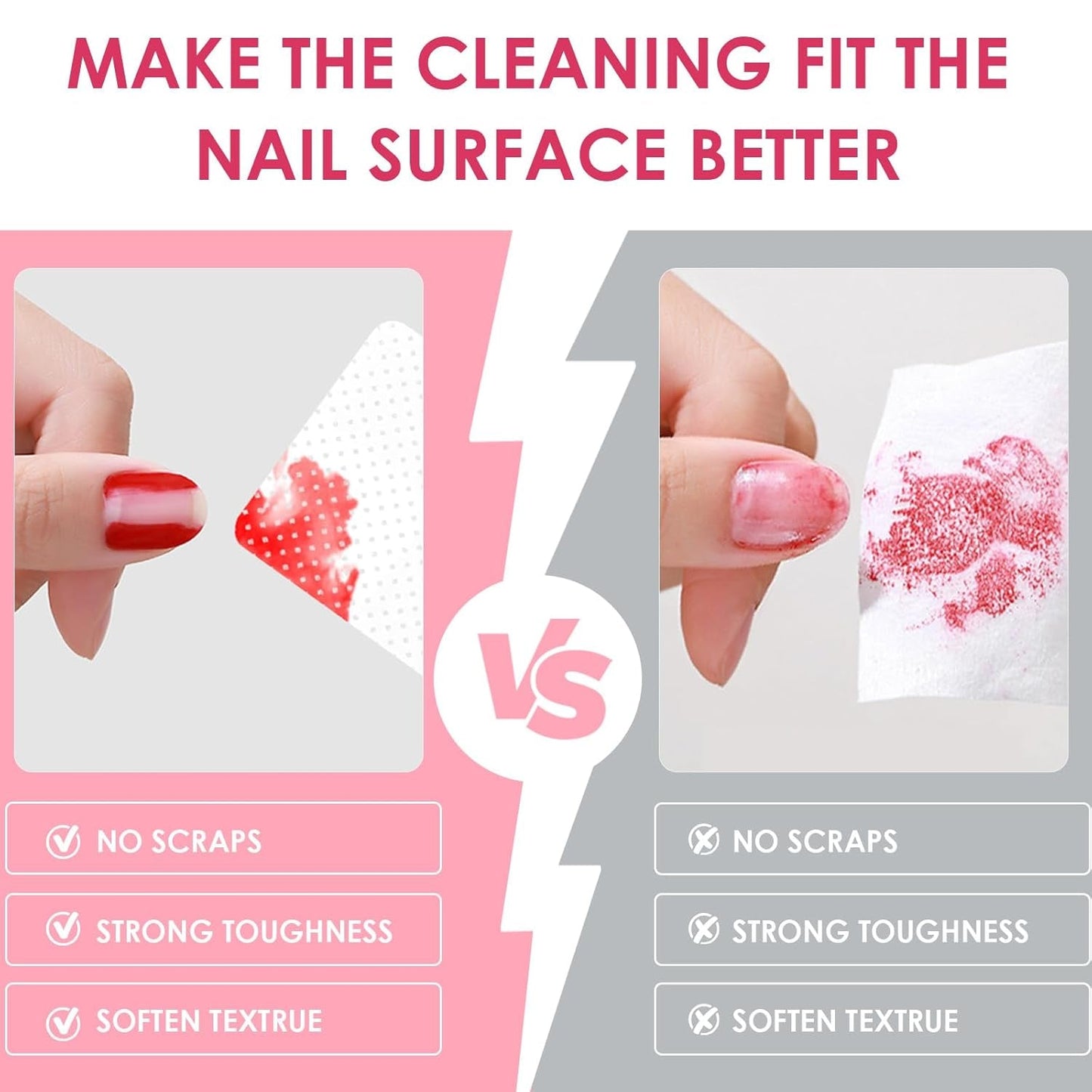 330 Stück Fusselfrei Nägel Wattepads, Fusselfreie Nageltücher, Nagel Wischtücher Wattepads, Nagelleck Entfernen Für Cleaner Gelnägel Nail Wipes Pads (Weiß)