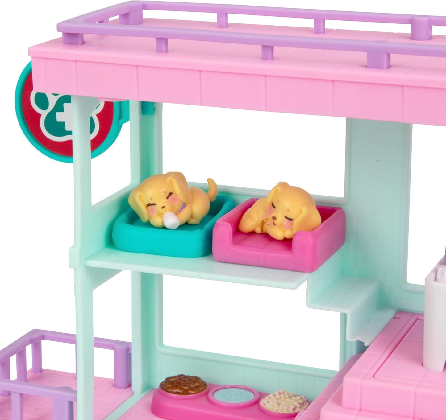 Little Live Pets Mama Surprise Families Baby Clinic Legesæt, 3 Retriever-hvalpe inkluderet, Magic, Dobbeltsidet Legesæt (27,8 cm B, 23,8 cm H). Fodring, badning og leg, gave til børn Actionfigurer Naty Shop