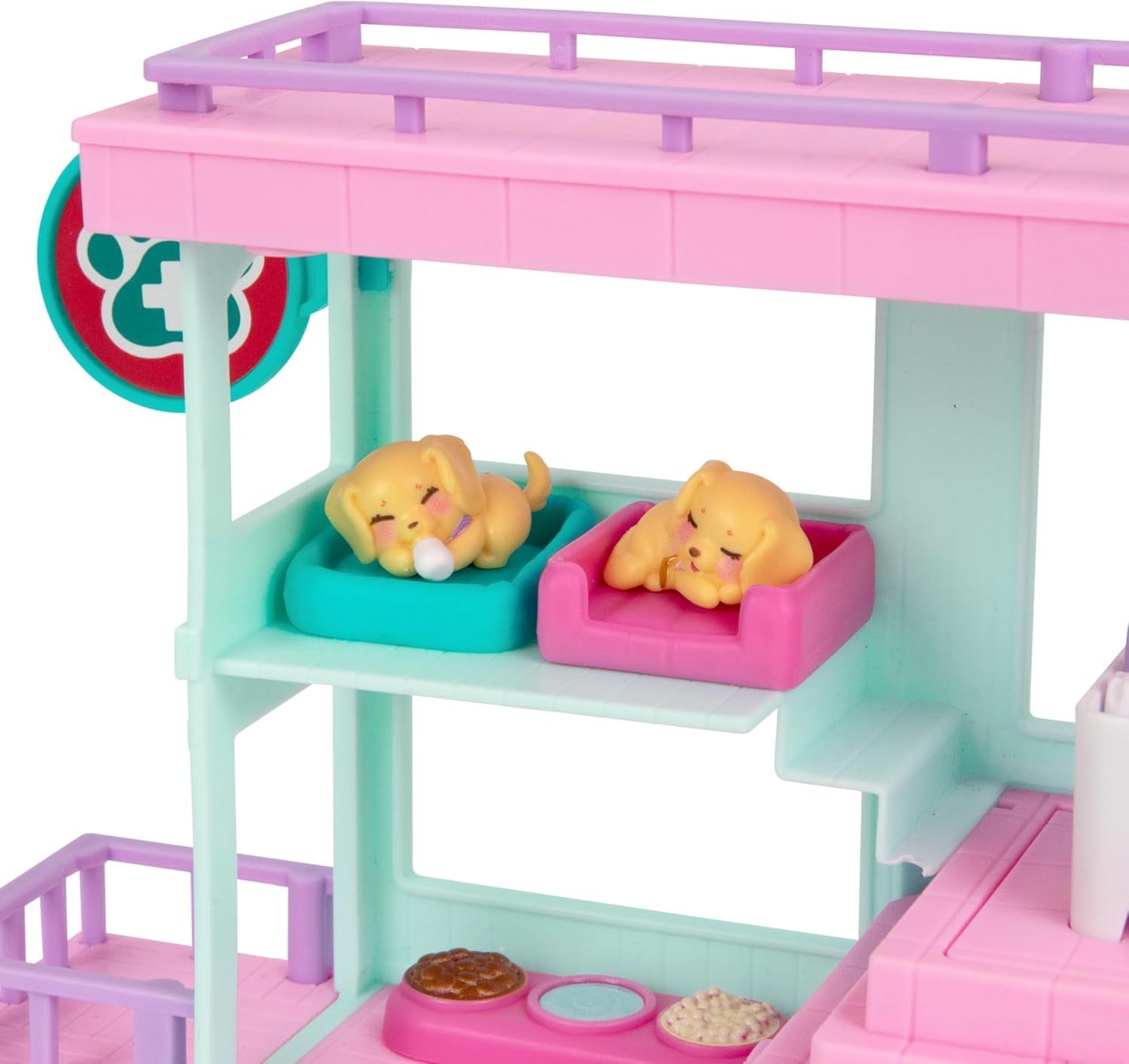 Little Live Pets Mama Surprise Families Baby Clinic Legesæt, 3 Retriever-hvalpe inkluderet, Magic, Dobbeltsidet Legesæt (27,8 cm B, 23,8 cm H). Fodring, badning og leg, gave til børn Actionfigurer Naty Shop