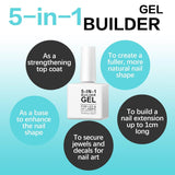 Builder 5 i 1 Builder Gel 15ml, Nail Builder Gel, Nail Builder Gel, UV/LED Nail Extension Neglelak, Extensions, Nail Art, Stickers, Gel Nail Builder Gel (hvid)