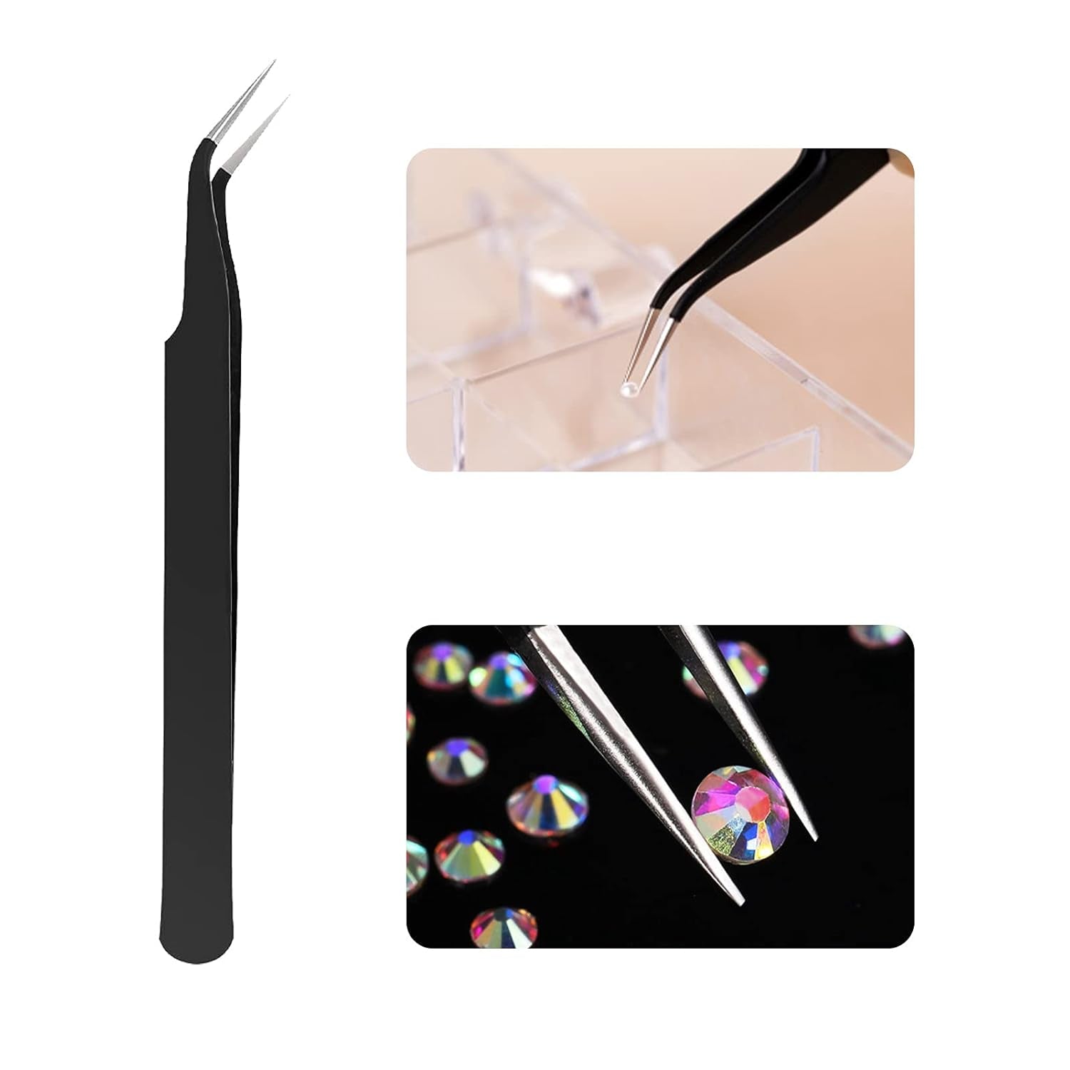 ANGNYA 4000 Stück Strasssteine Nägel Nail Art Strasssteine Dekorationen Nagelsteine Für Nail Art Zubehör Und Klare Kristall Strasssteine Handwork Mit Pick up Pinzette Und Strass Picker Dotting Pen…