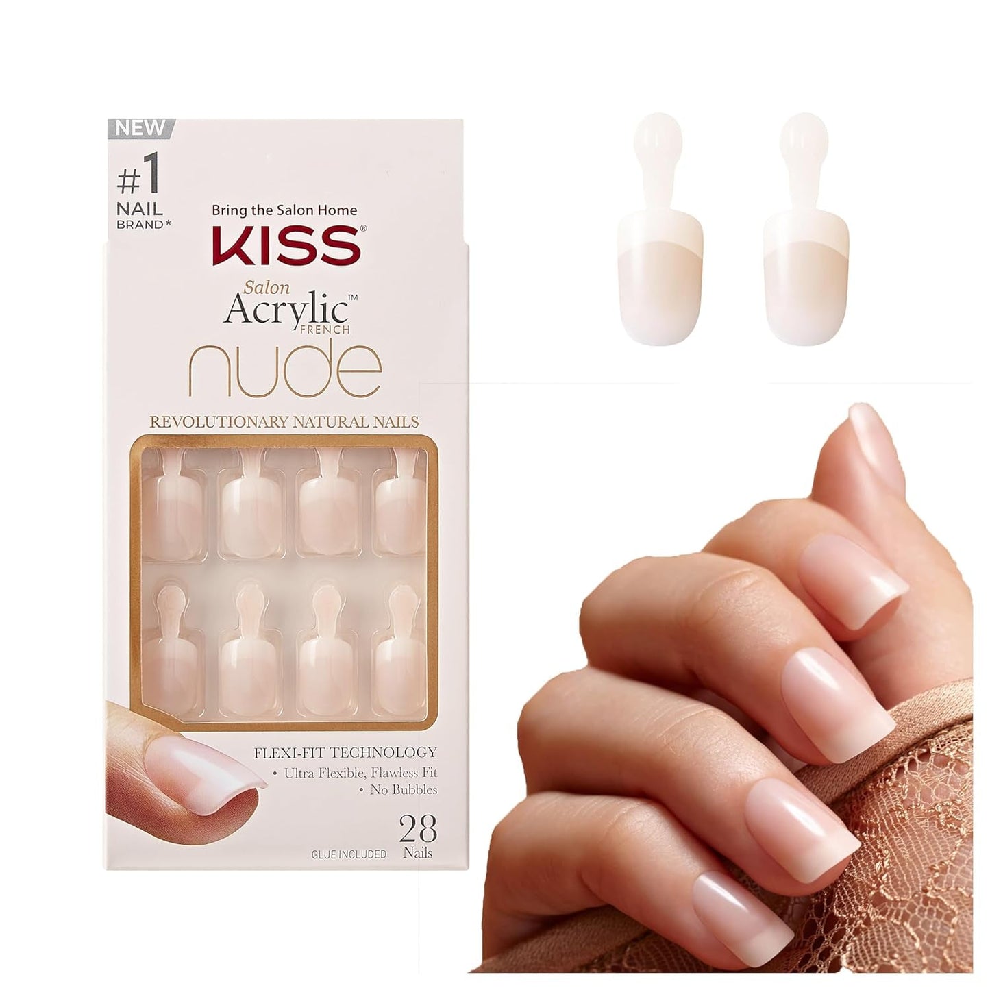 Kiss Nude Nails Amazing Nails (pakke med 2)