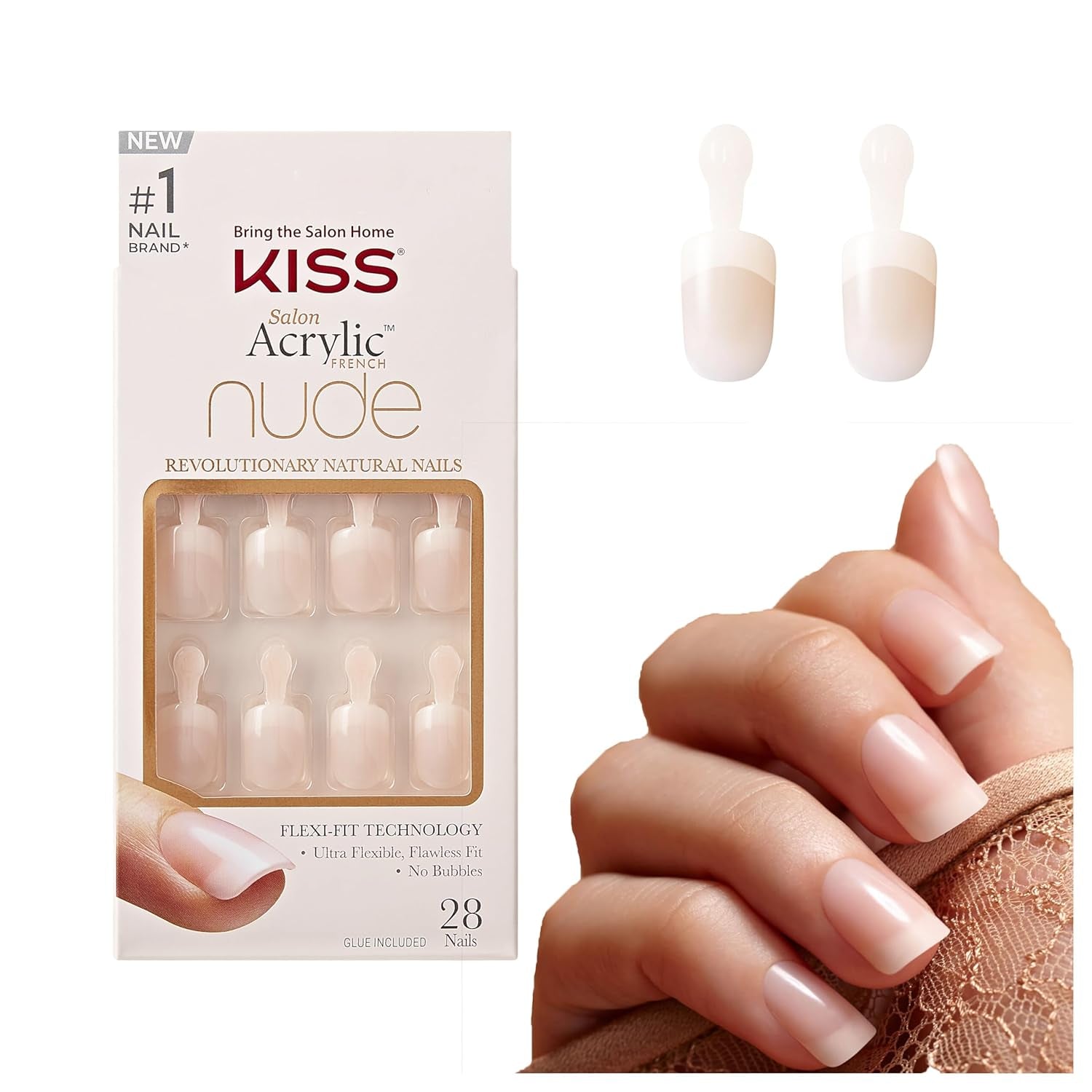 Kiss Nude Nails Amazing Nails (pakke med 2)