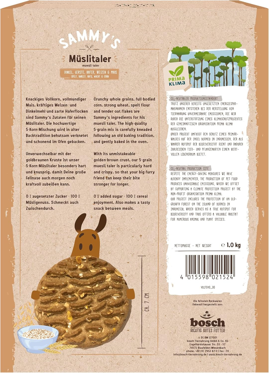 Sammy´S Müslitaler | Knusprig Gebackene Hundesnacks | 5-Korn-Müslitaler Für Deine Große Fellnase (Ab 30 Kg) | 1 Kg Cereal Naty Shop