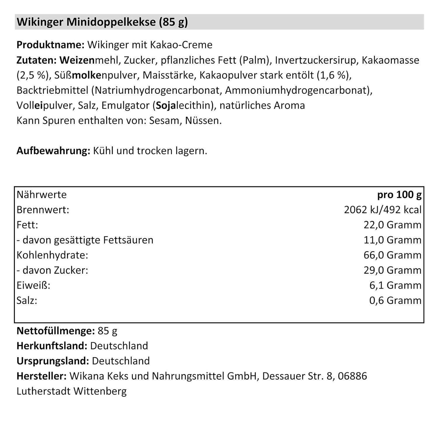 Viking med kakaocreme, 85 g