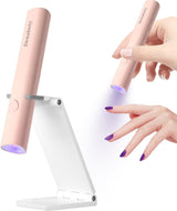 Denabuty UV-lampe til Gel-neglelak, Mini UV LED-lampe til negleudskiftning med stativ Tragbare Lille UV-neglelampe til Gel-neglelak, til Aushärten Von Nagelkleber & Negletips Hvid
