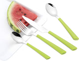 JANE bestik, poleret rustfrit stål 18/0, grønne plastikhåndtag, 24 stykker Kitchen Naty Shop