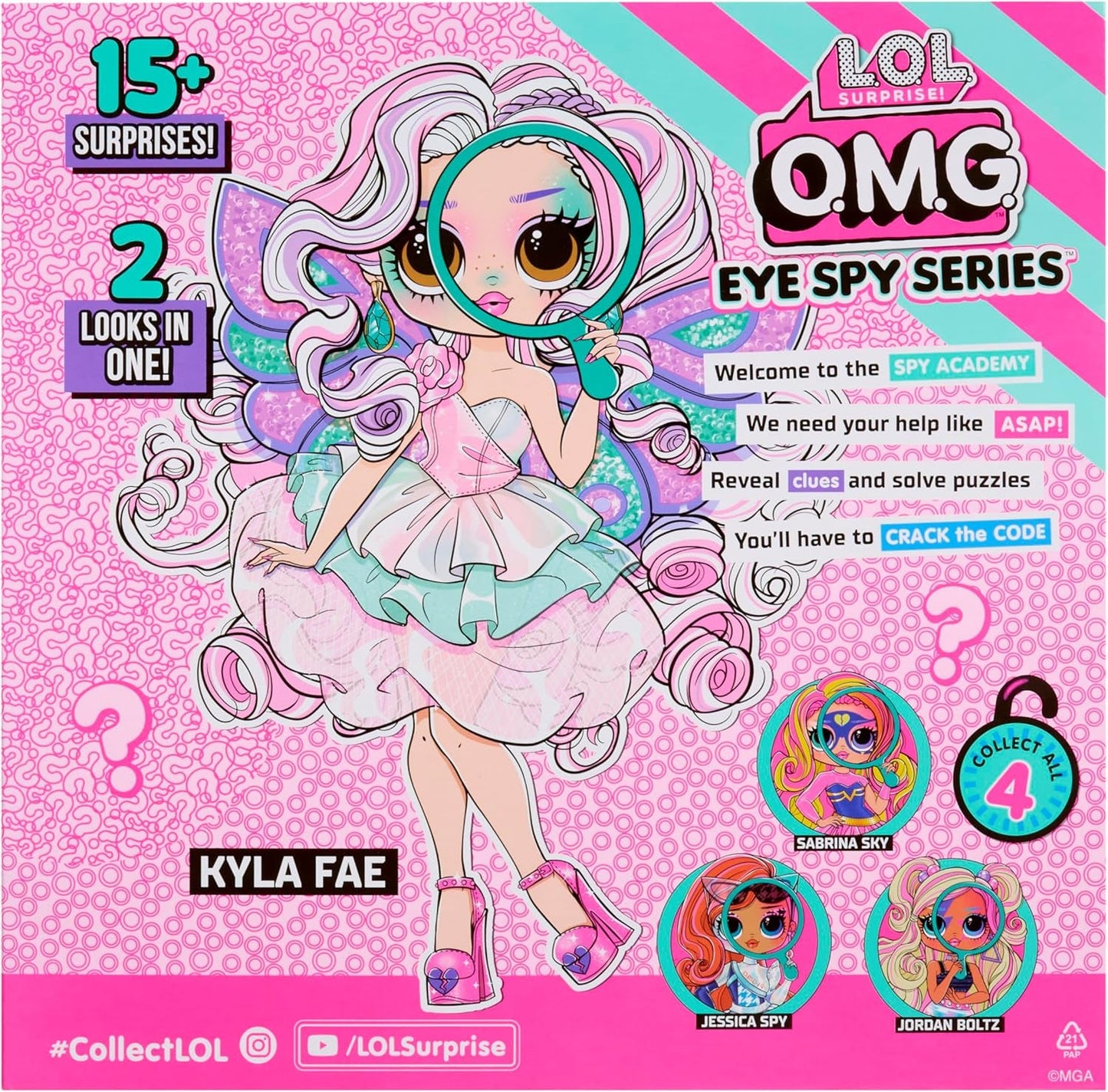 LOL overraskelse! OMG Eye Spy Series - Fairy - Indeholder 1 dukke med outfit og tilbehør, puslespilsløsning og overraskelsesopdagelse, 4 samledukker