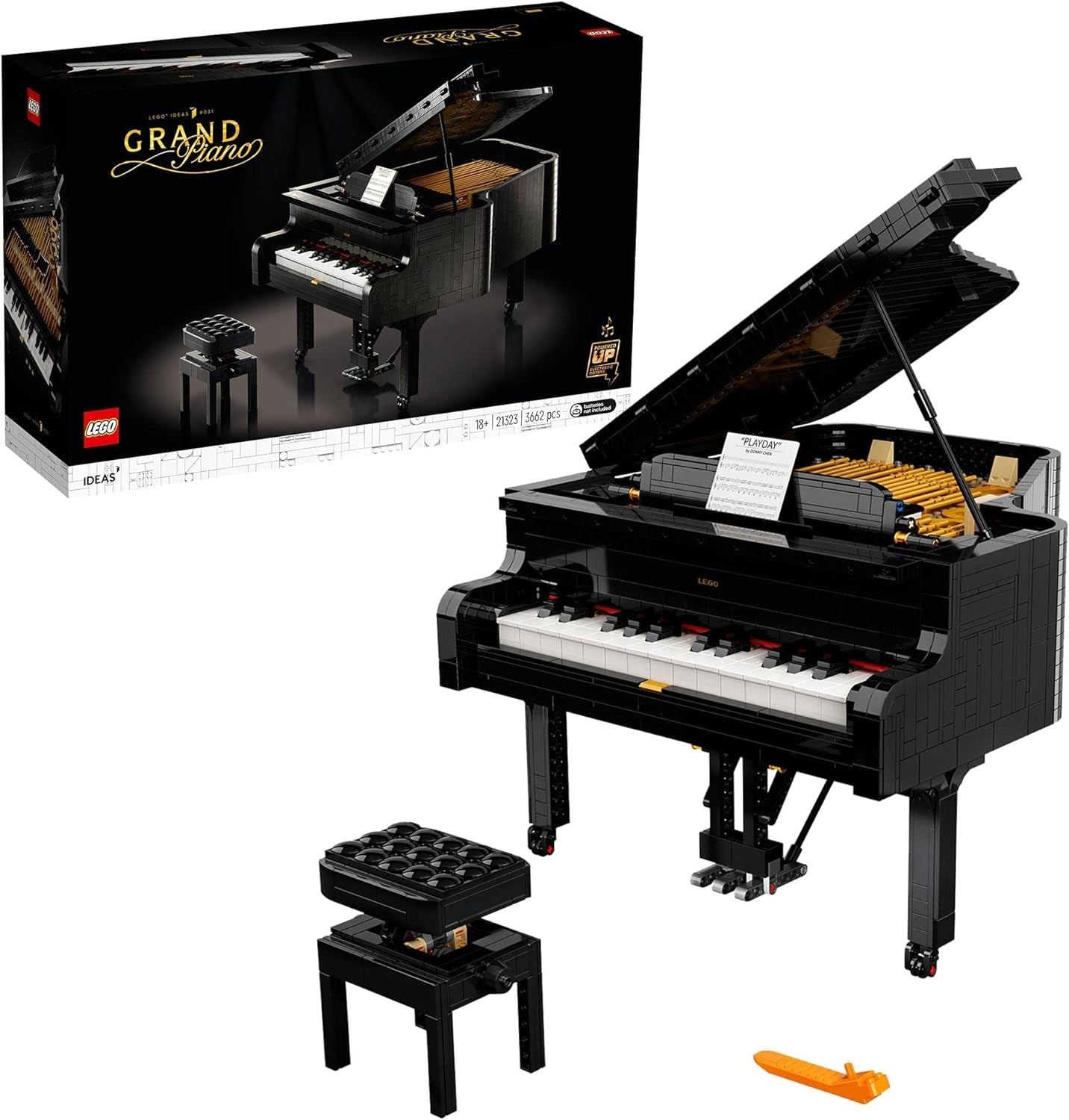 LEGO Ideas Koncertflygel (21323); Byggesæt; Dit eget koncertklaver; Fantastisk modelprojekt for den talentfulde pianist, musiker, musikelsker eller hobbyist (3.662 styk) Byggesæt Besuche den LEGO-Store Single