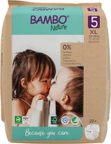 Bambo Nature Babybleer, Størrelse 1 (2-4 kg), 132 Count Månedsæske | Premium bleer med forbedret lækagebeskyttelse | Ultimativ komfort og frihed for nyfødte | Dermatologisk testede bleer