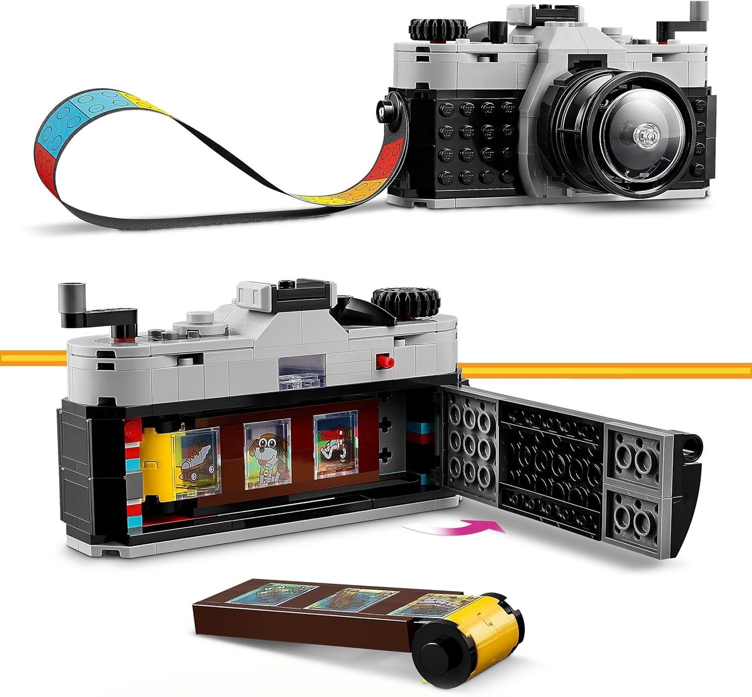 LEGO Creator 3In1 retro kameralegetøj, videokamera, tv-apparat, skrivebordsdekorationer til børn eller soveværelsestilbehør, fotografigaver til piger og drenge 8 år 31147 Byggesæt Besuche den LEGO-Store