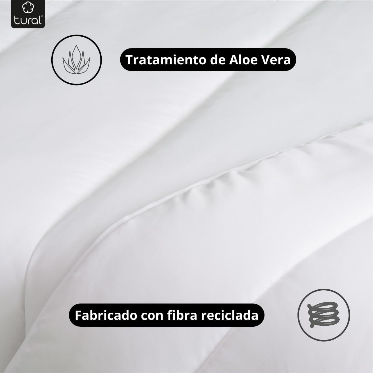 Tural - Dyne 150 X 220 cm med Aloe Vera behandling, fiberfyld 300 G/M², blød, åndbar, Oeko-Tex certificeret (hvid, seng 90 cm) Dyner og dyner Naty Shop
