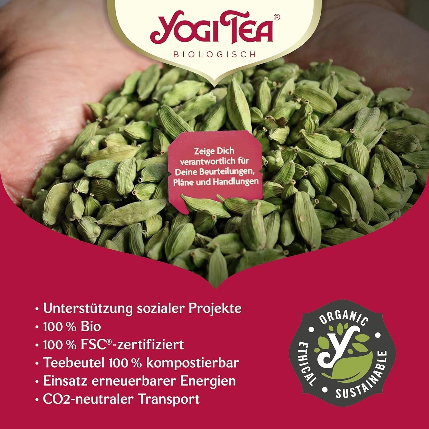Yogi-te - Tulsi Serenity, Ayurvedisk urtete, koffeinfri, Tulsi-blanding - hellig basilikum, lakrids og appelsin, Yogi-te, 6 stk., 6 x 17 teposer (102 teposer)
