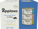 Applaws Natural Wet Cat Food Jelly Fish Selection (pakke med 12 x 70 g)