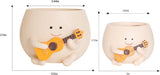 Smiley-urtepotter Sødt harpikshoved Perlehalskæde Urtepotte Unik Guitar Indendørs Udendørs Sukkulent Urtepotte Gaveidé til mor