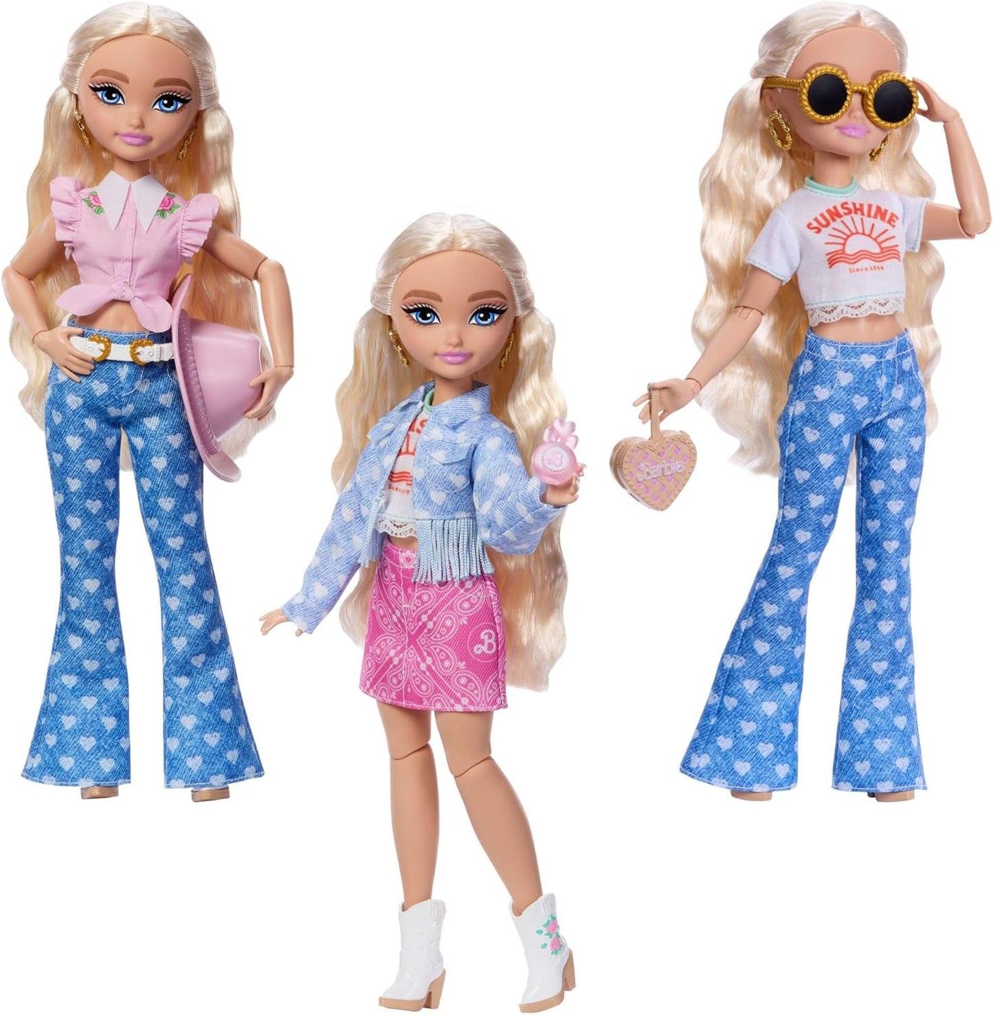 Barbie Dream Besties Festival Looks Set, med Barbie Malibu dukke med langt blondt hår til styling og over 10 aftageligt tøj og tilbehør, JGH87