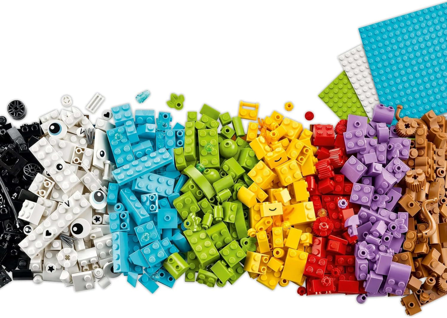 LEGO Classic kreativt sæt til bygning og leg - sæt med farvede klodser - byg et hus, en hund, en sjov bil, et klaverkeyboard og en regnbue - håndværkssæt til drenge og piger fra 5 år Byggesæt Besuche den LEGO-Store