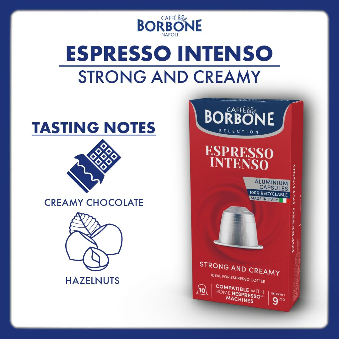 Caffe Borbone Espresso Styrke 9/10 Nespresso-kompatible 10 kaffekapsler