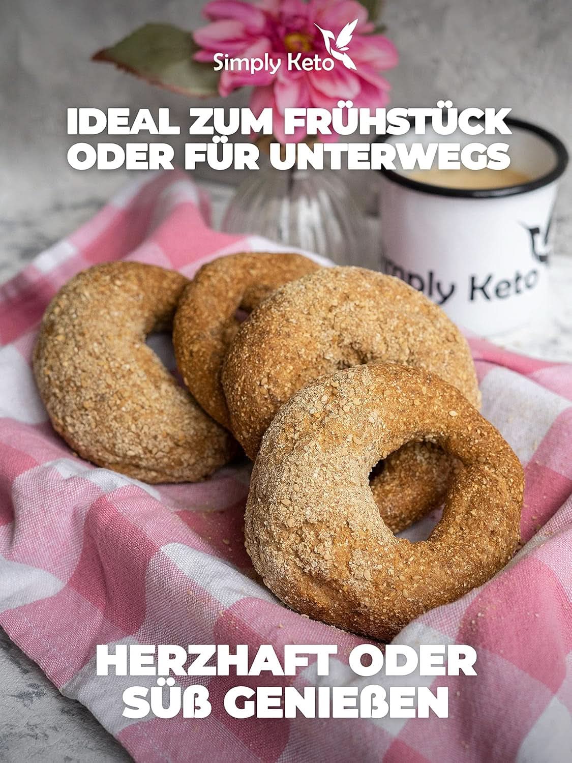 Simply Keto Lower Carb* Bagel Bage Mix til Lower Carb* og ketogen diæt - laktose- og glutenfri - 335 gram Naty Shop Kitchen