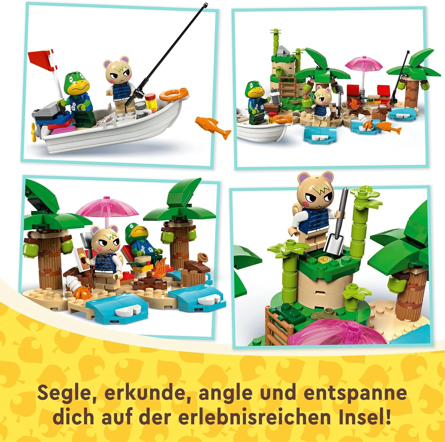 LEGO Animal Crossing Käptens Island Boat Tour, kreativt legetøj til børn med 2 minifigurer fra videospilserien inklusive Huschke, gave til piger og drenge fra 6 år 77048 Byggesæt Besuche den LEGO-Store