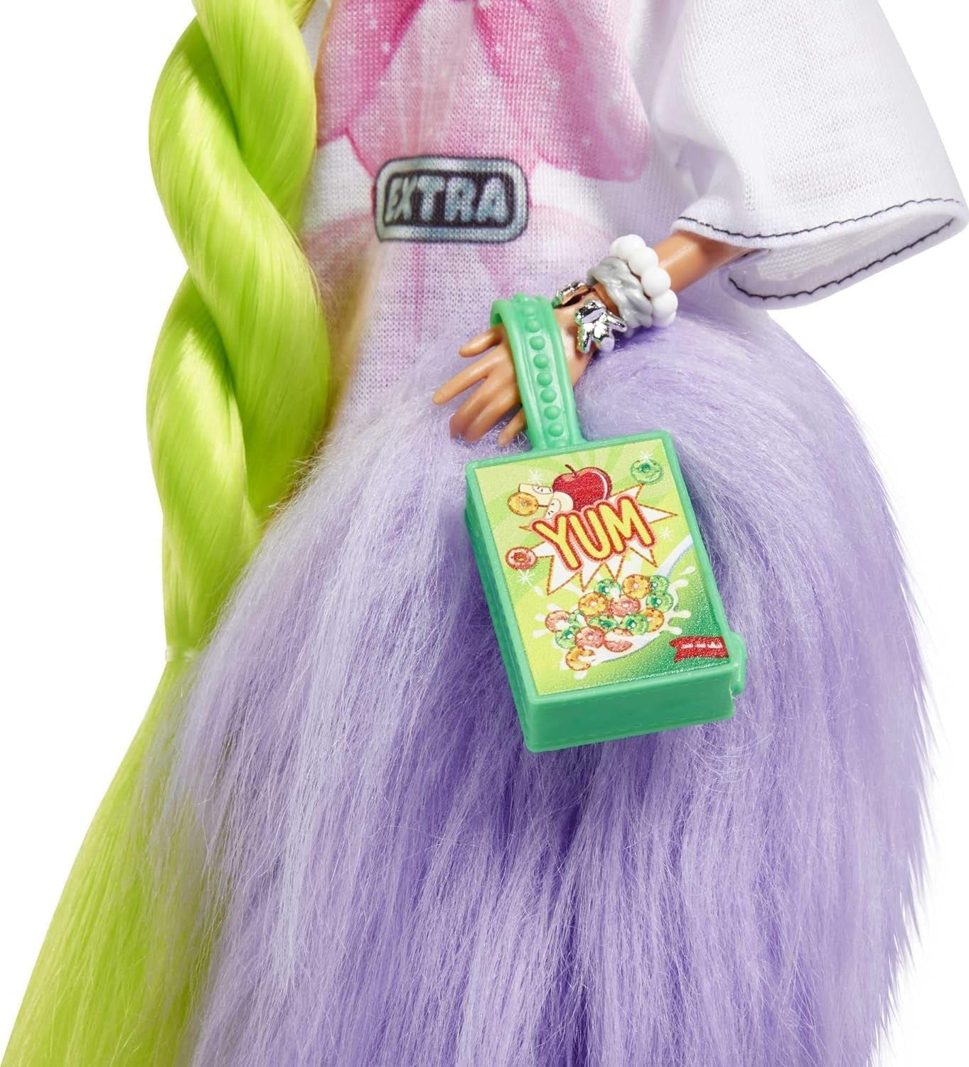 Barbie HDJ44 - Ekstra Puppe #11 i overgroßem T-shirt & Leggings med Haustier Papagei, ekstra lange neongrünes Haar & Tilbehør, Flexible Gelenke, Spielzeug Geschenk for Kinder ab 3 Jahren