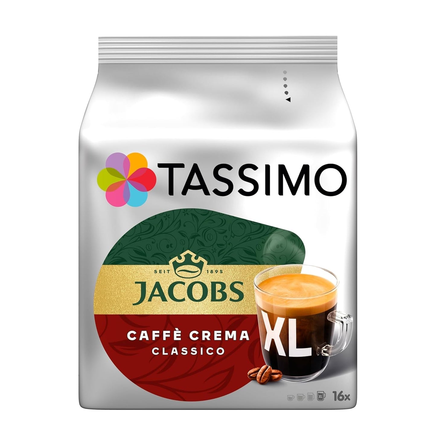 Tassimo Kapseln Jacobs Caffè Crema Classico XL, 5 x 16 puder, 80 Kaffeekapseln