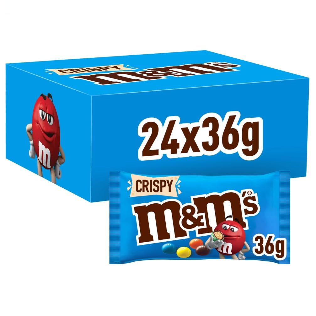 M&M's Peanut Chocolate Bulk Pack 24 x 45 g Chokolade Peanut Flavored Linser Chokoladegave (1080g) Ideel som en fodbold-tema-godbid