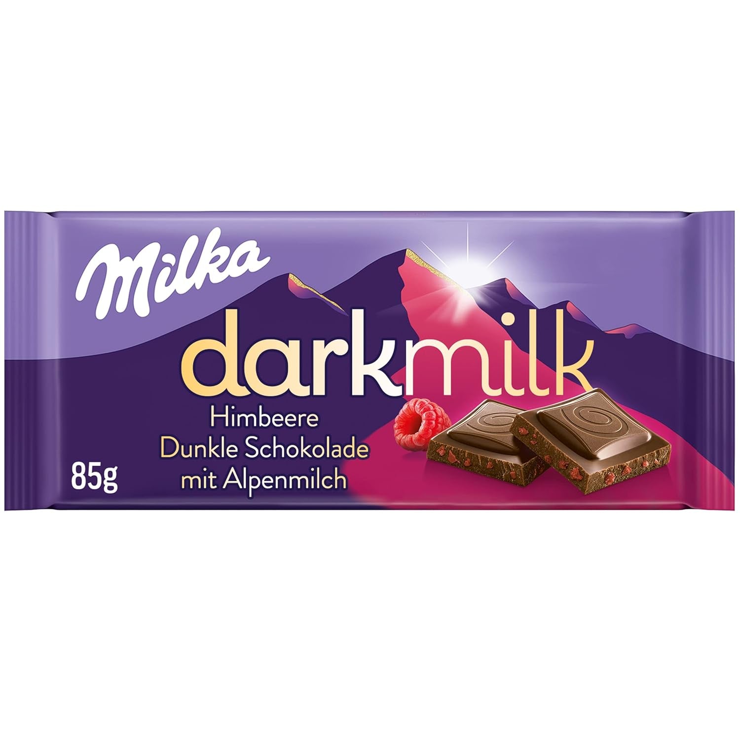 Milka Black Milk – Alpine sort chokolade med mælk og cremet nougatfyld – 85 g (pakke med 5)