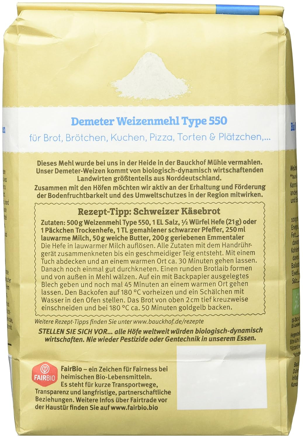 Hvedemel Hof type 550 Demeter, 1 kg
