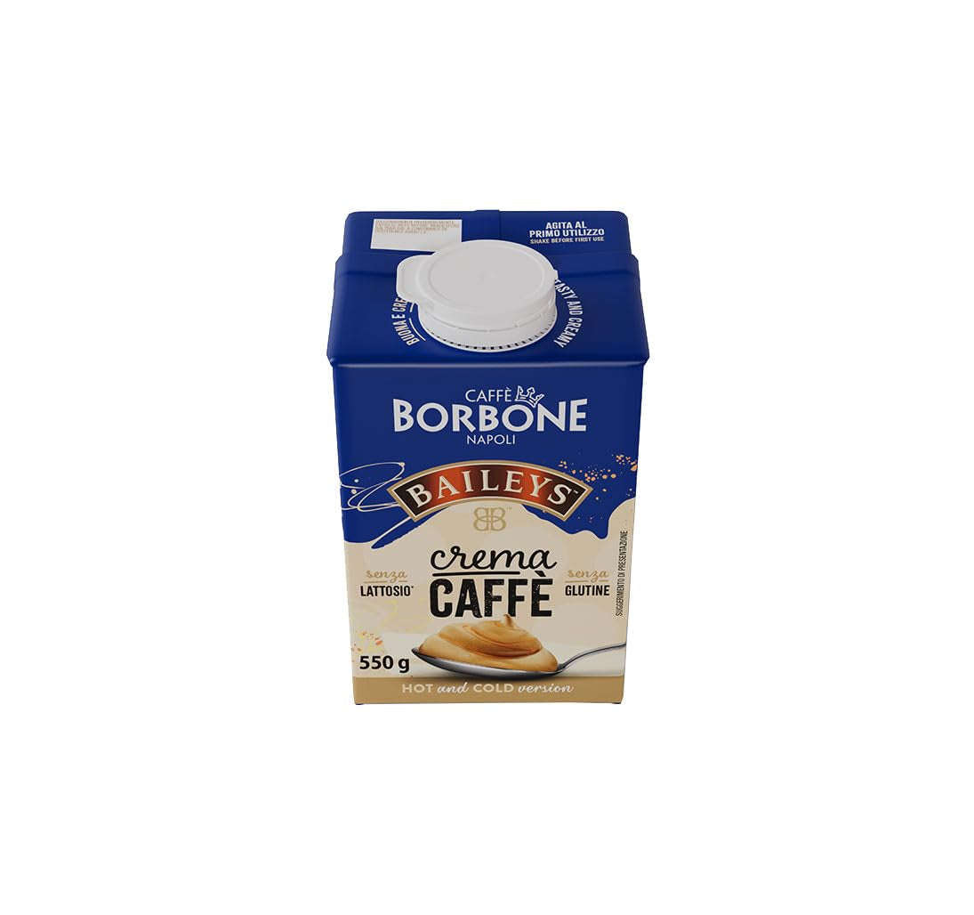 Caffè Borbone Baileys Kaffeecreme - Creme auf Milchbasis med lactosefriem, løslichem Kaffee, med Baileys - lactose- og glutenfrei - 550-Gramm-Kartonpackung