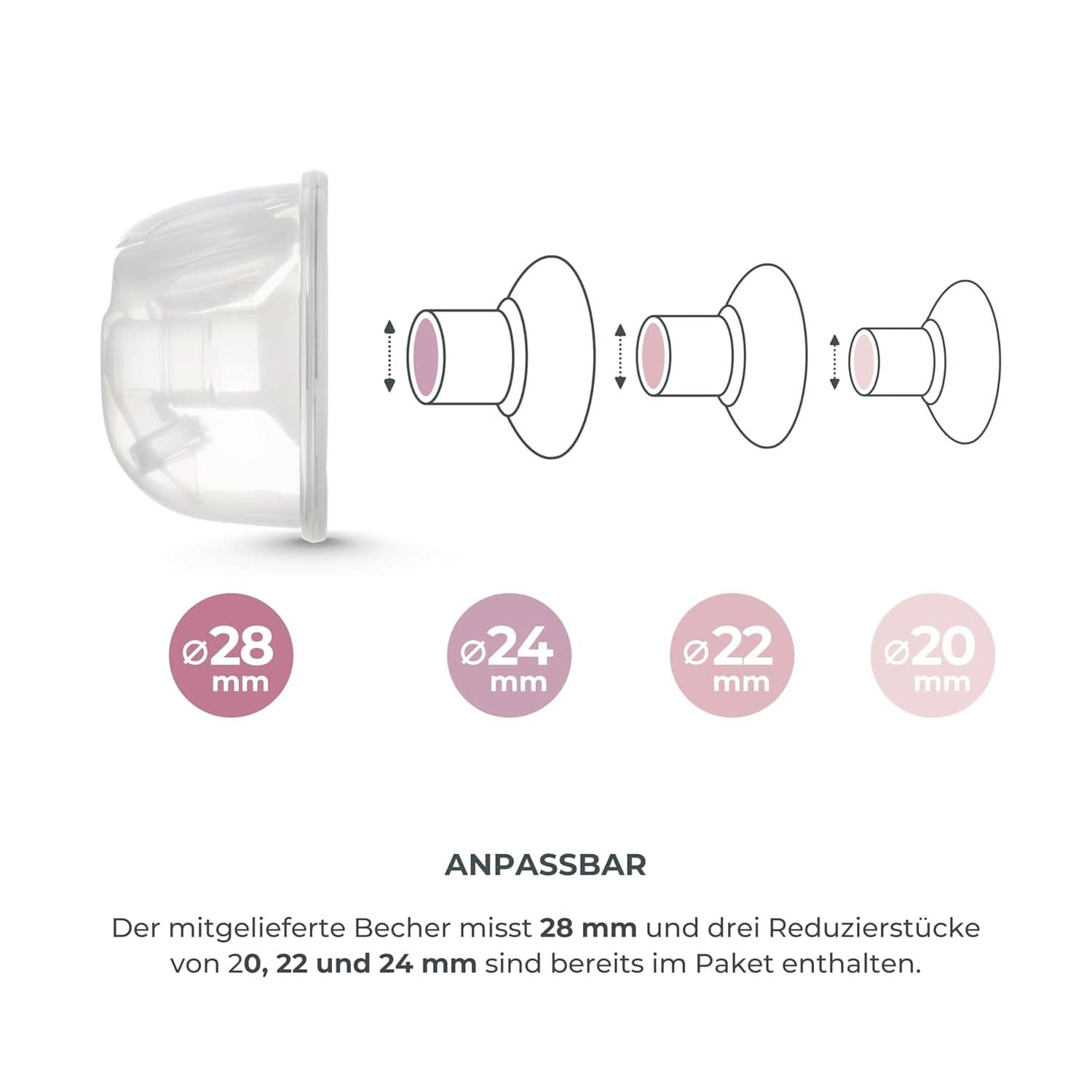 Nuvita Materno Smart Wear 1287W - Håndfri bærbar elektrisk brystpumpe - 3-faset teknologi, tilpasselig, bærbar, dobbelt brystpumpe konverteringssæt tilgængeligt Tilbehør Mad og amning Bebe Naty Shop