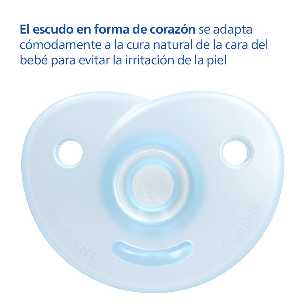 Philips AVENT Soothie - BPA-fri sut til babyer i alderen 0-6 måneder, blå/lyseblå (model SCF099/21)