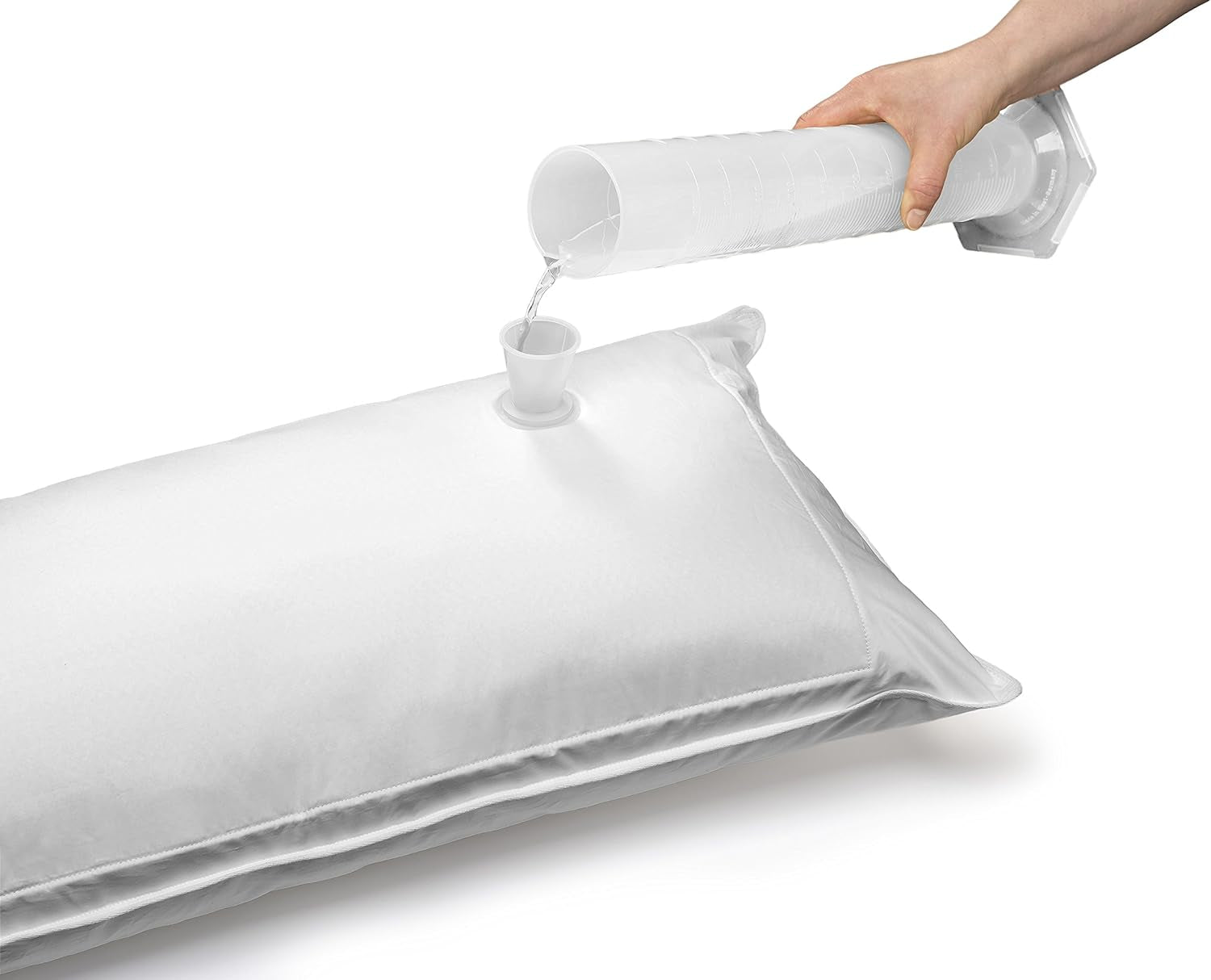 Traumnacht ortopædisk vandpude med justerbar fyldmængde, 100 % bomuldsbetræk, 40 X 80 cm, udviklet i Tyskland - Fremstillet i EU, hvid, 1 stk (1 pakke) Naty Shop standardpuder