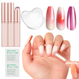 Aokitec 14 Stück Silikon Tool Nägel Pinsel Für Gel Naillack UV, Wiederwendbare Gel Pinsel Für UV Naillack Chrome Nail Powder, Nail Art Tilbehør til Ombre Blush Mirror Effekt, Nägel Selber Machen