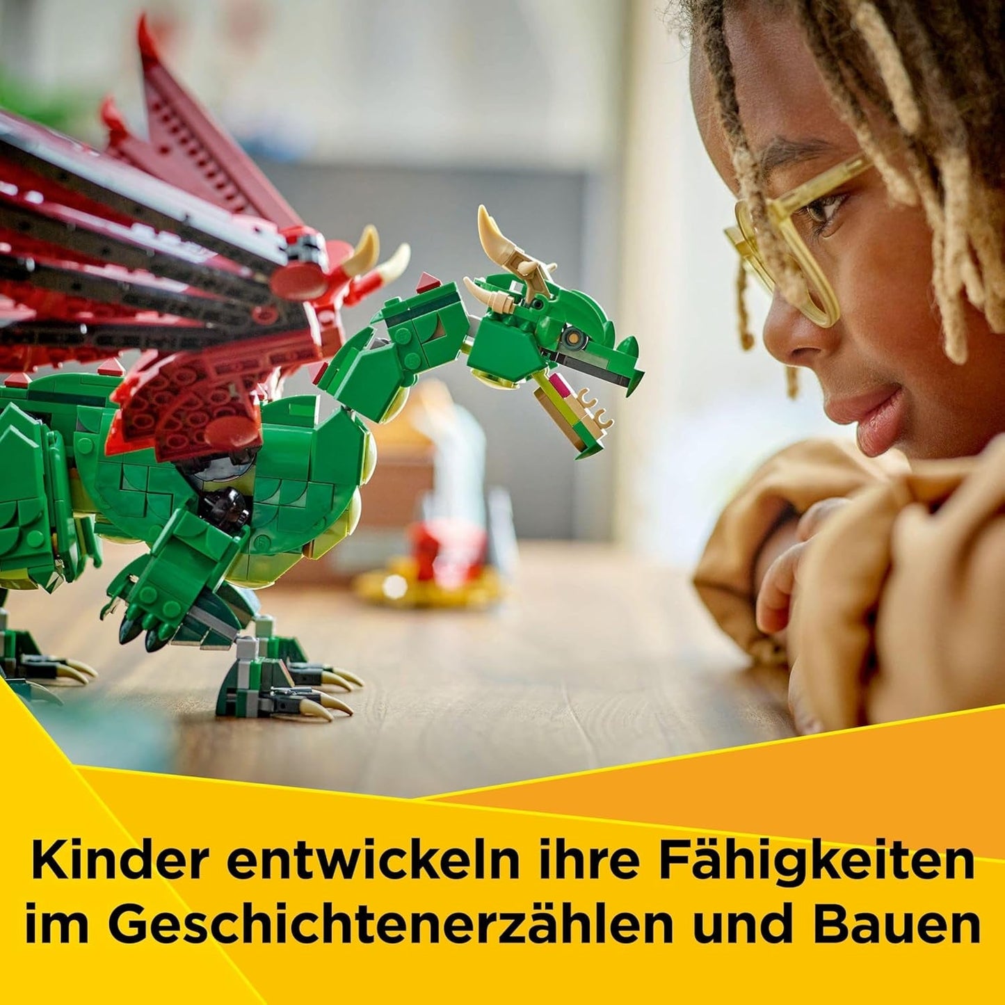 LEGO Creator 3In1 Green Dragon - Legetøj - Forvandles til en søslange eller føniks - Dyrebyggelegetøj til børn - Gave til drenge og piger fra 9 år 31161 Byggesæt Besuche den LEGO-Store