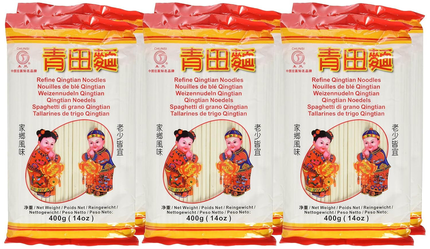 Hvedenudler (Qingtian), pakke med 6 (6 pakker x 400 g)