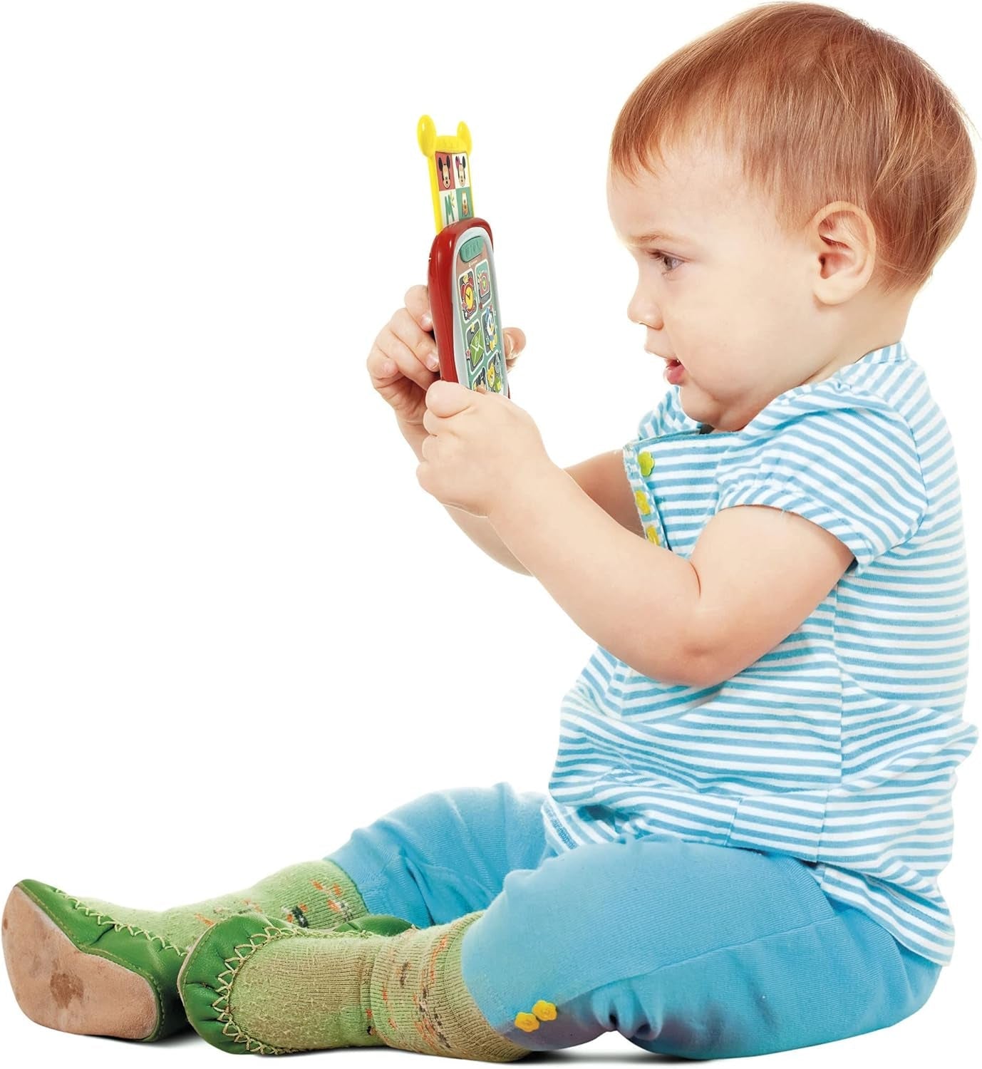 Clementoni 17711 Disney Baby Baby Mickey Smartphone, Børnemobiltelefon med lys og lydeffekter, Interaktivt legetøj til børn 9-36 måneder, M, Multicolor Bebe Toys Naty Shop
