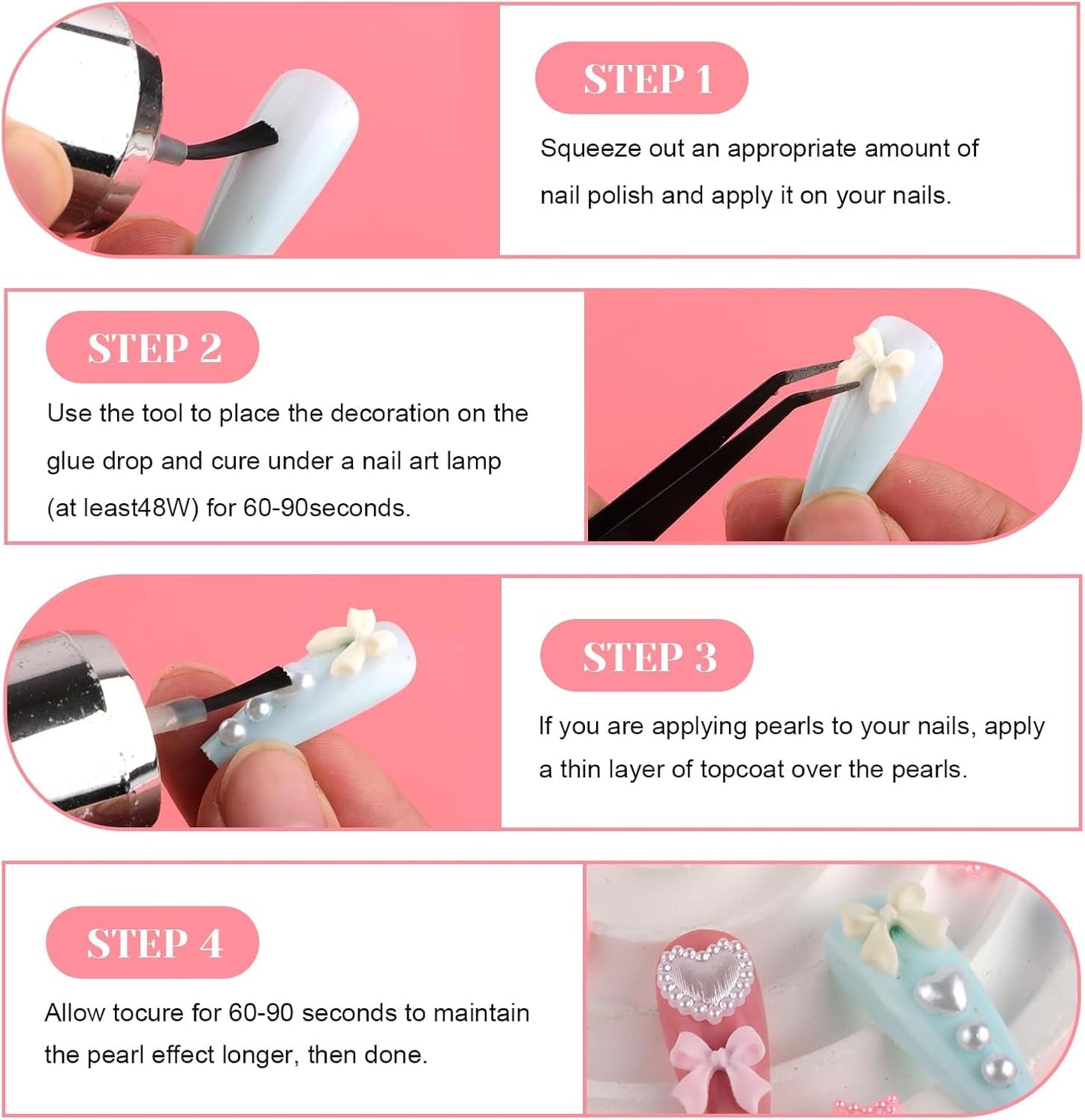500 stk 3D Nägel Charm Schleifen Charms Nägel Nail Art Charms Schleife Nagel Charms Nägel Nail Art Schleifen Nageldekorationen Mit Aufnahmewerkzeug Für Frauen Und Mädchen Nagel-Diy-Zubehör