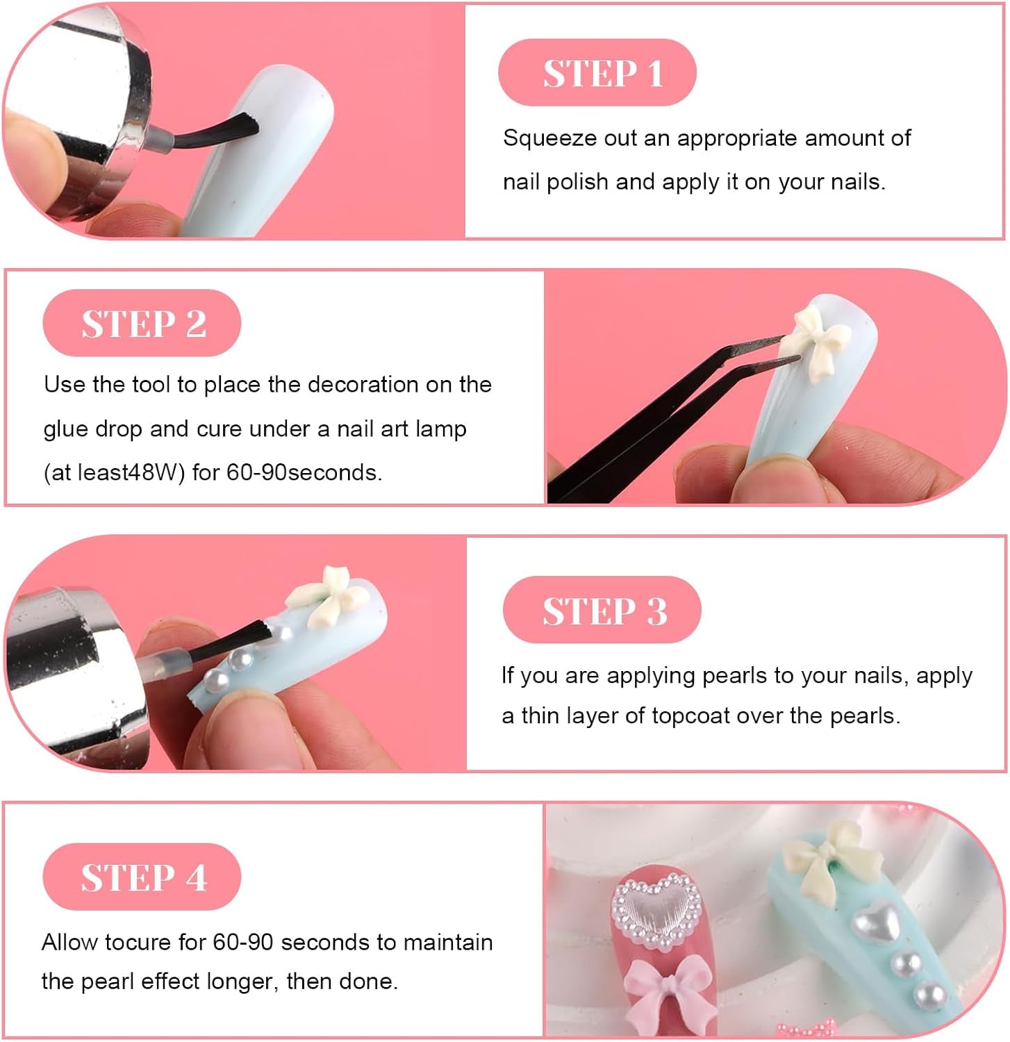 500 stk 3D Nägel Charm Schleifen Charms Nägel Nail Art Charms Schleife Nagel Charms Nägel Nail Art Schleifen Nageldekorationen Mit Aufnahmewerkzeug Für Frauen Und Mädchen Nagel-Diy-Zubehör